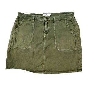 Vineyard Vines Women's Green Denim Skirt Size 8 (32.5" Waist) Fringed‎ Hem